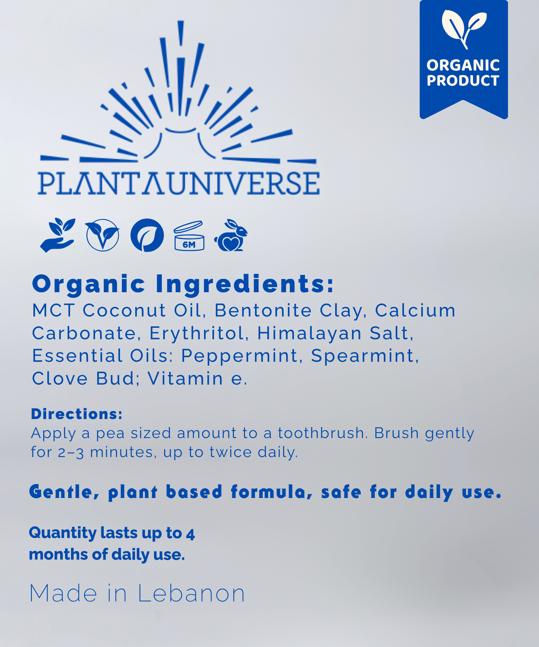 Fluoride Free Natural Toothpaste Tube